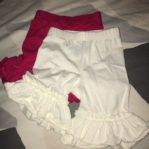 2 pair toddler girls ruffle cartwheel shorts 3T